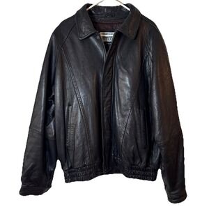 Pelle Studio Wilsons Leather Jacket Mens XLT Black Bomber Thinsulate Insulated